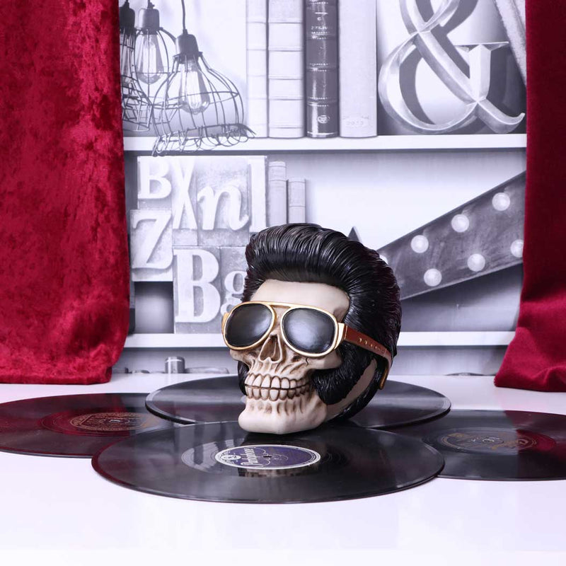 Uh Huh 17cm-Uh Huh The King Elvis Skull Figurine.