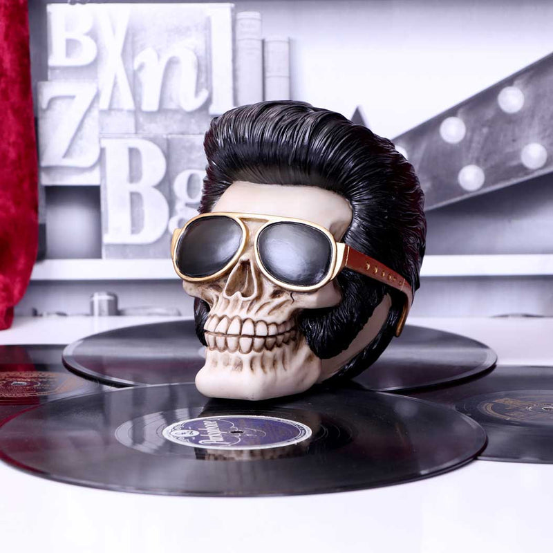 Uh Huh 17cm-Uh Huh The King Elvis Skull Figurine.