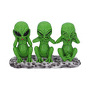 Three Wise Martians 16cm- See No Hear No Speak No Evil Alien Figurines.