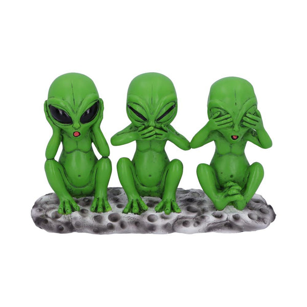 Three Wise Martians 16cm- See No Hear No Speak No Evil Alien Figurines.