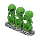Three Wise Martians 16cm- See No Hear No Speak No Evil Alien Figurines.
