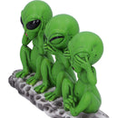 Three Wise Martians 16cm- See No Hear No Speak No Evil Alien Figurines.