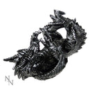 Dragon 32cm- Metallic Silver Coloured Dragon Guzzler Wine Bottle Holder.