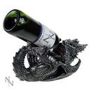 Dragon 32cm- Metallic Silver Coloured Dragon Guzzler Wine Bottle Holder.