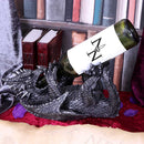 Dragon 32cm- Metallic Silver Coloured Dragon Guzzler Wine Bottle Holder.