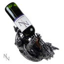 Dragon 32cm- Metallic Silver Coloured Dragon Guzzler Wine Bottle Holder.