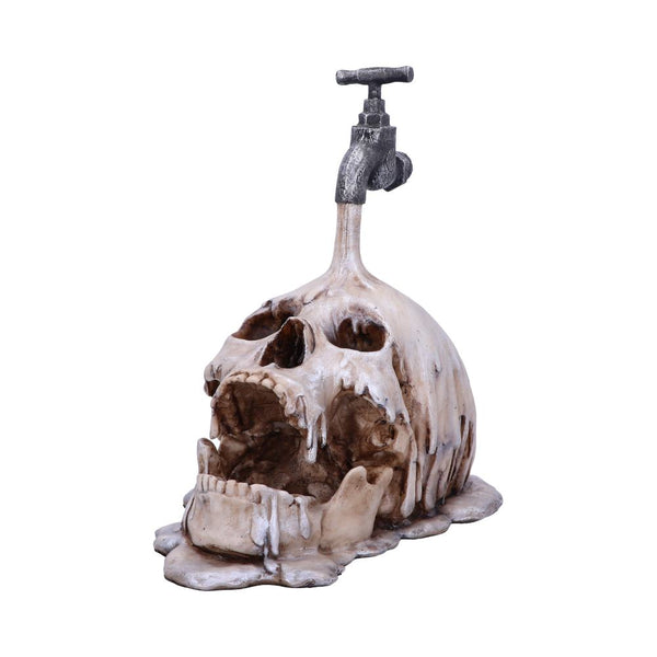 Tapped 24cm- Tapped Pouring Tap Skull Ornament Figurine.