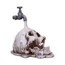 Tapped 24cm- Tapped Pouring Tap Skull Ornament Figurine.