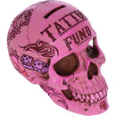 Tattoo Fund (Pink)- Pink Traditional Tribal Tattoo Fund Skull Money Box.
