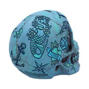 Tattoo Fund (Blue)- Aqua Blue Traditional, Tribal Tattoo Fund Skull.