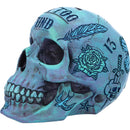 Tattoo Fund (Blue)- Aqua Blue Traditional, Tribal Tattoo Fund Skull.
